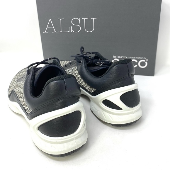 ECCO Biom Fjuel Leather Canvas Black White W - Picture 5 of 8
